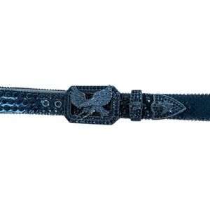 DNA‎ Belt - Eagle - Black & Black Stones sz Small